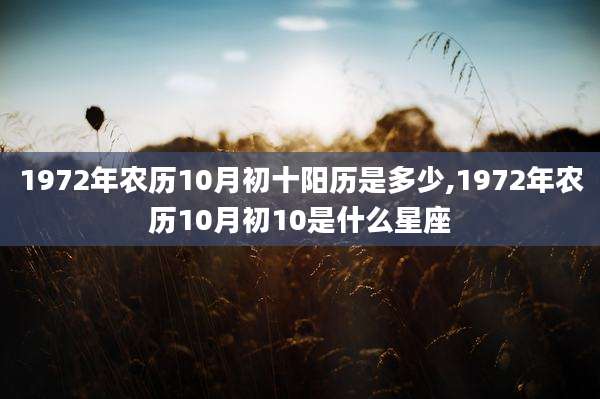 1972年农历10月初十阳历是多少,1972年农历10月初10是什么星座
