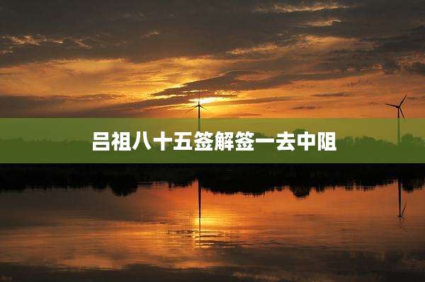 吕祖八十五签解签一去中阻