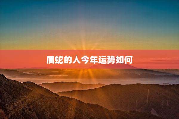 属蛇的人今年运势如何