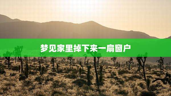 梦见家里掉下来一扇窗户