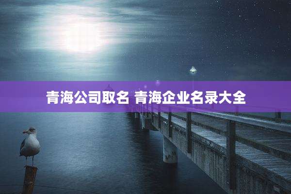 青海公司取名 青海企业名录大全