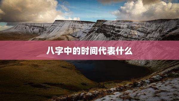 八字中的时间代表什么