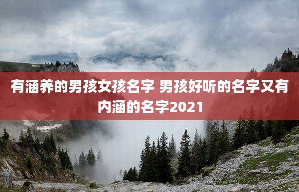 有涵养的男孩女孩名字 男孩好听的名字又有内涵的名字2021