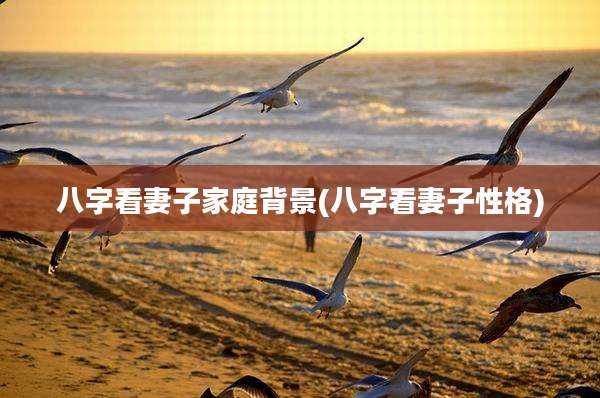 八字看妻子家庭背景(八字看妻子性格)