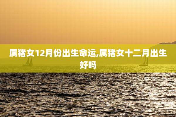 属猪女12月份出生命运,属猪女十二月出生好吗