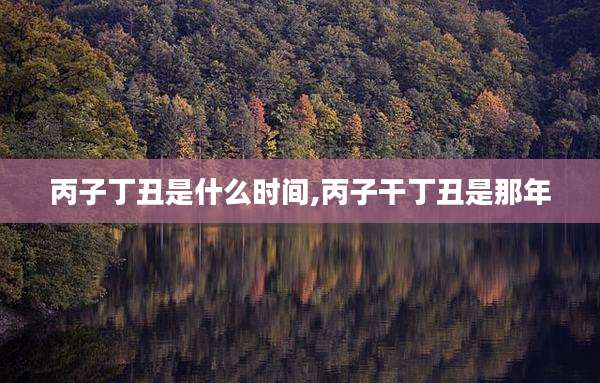 丙子丁丑是什么时间,丙子干丁丑是那年