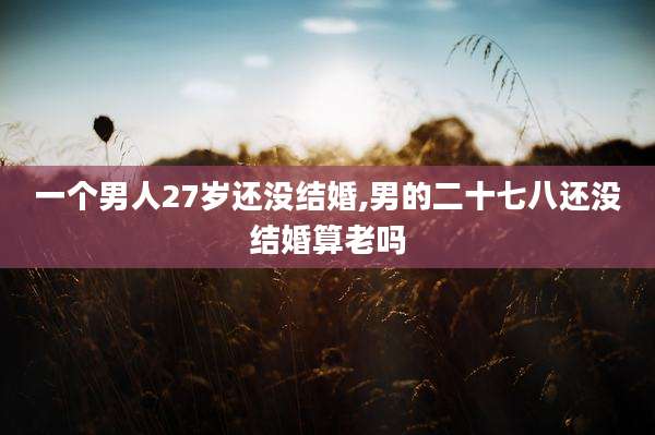 一个男人27岁还没结婚,男的二十七八还没结婚算老吗