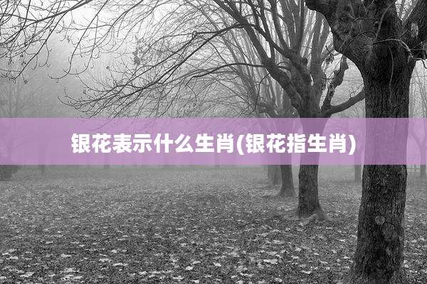 银花表示什么生肖(银花指生肖)