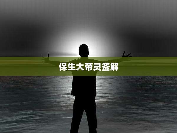 保生大帝灵签解