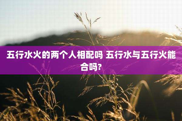 五行水火的两个人相配吗 五行水与五行火能合吗?