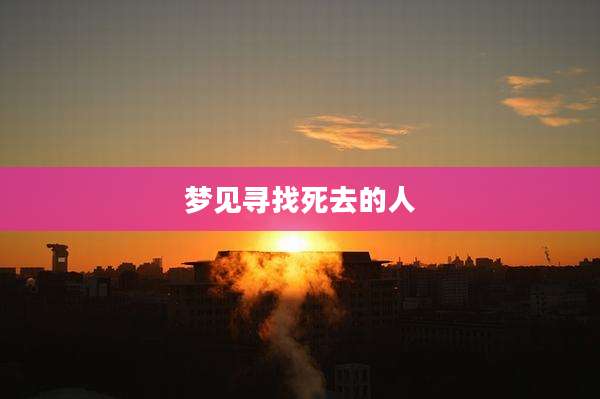 梦见寻找死去的人