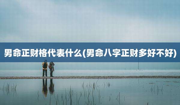 男命正财格代表什么(男命八字正财多好不好)