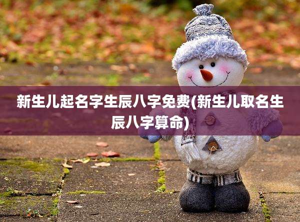新生儿起名字生辰八字免费(新生儿取名生辰八字算命)