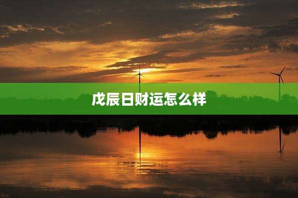 戊辰日财运怎么样