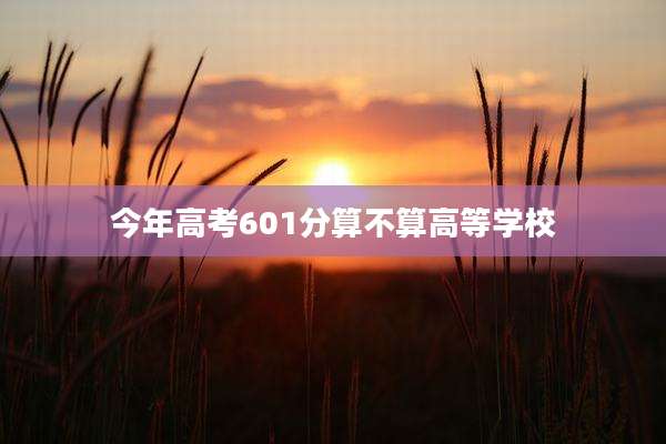 今年高考601分算不算高等学校