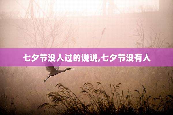 七夕节没人过的说说,七夕节没有人