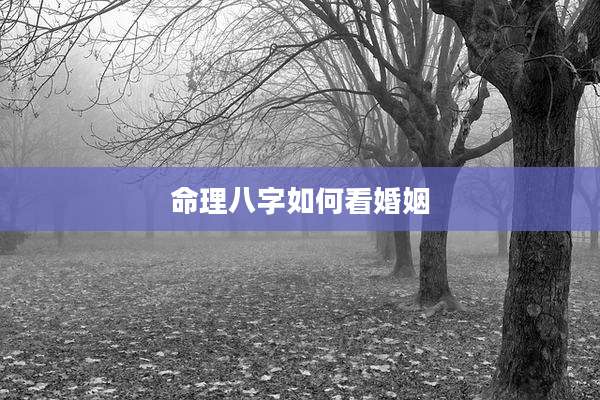 命理八字如何看婚姻