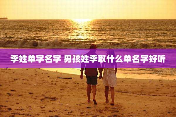 李姓单字名字 男孩姓李取什么单名字好听