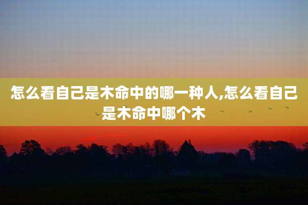怎么看自己是木命中的哪一种人,怎么看自己是木命中哪个木