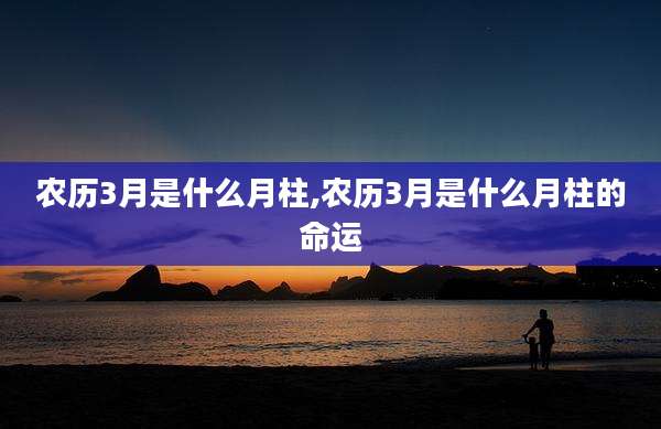 农历3月是什么月柱,农历3月是什么月柱的命运