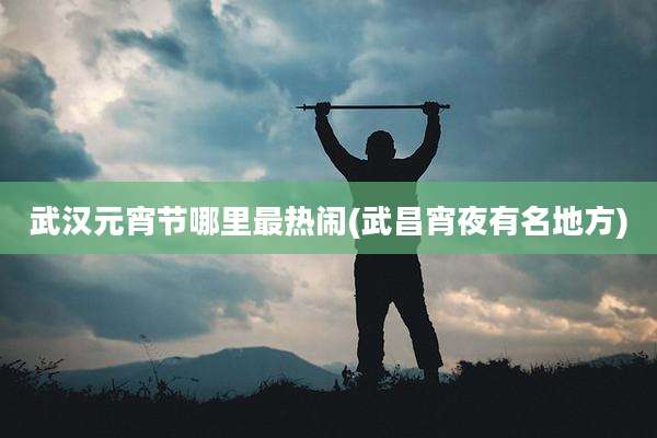 武汉元宵节哪里最热闹(武昌宵夜有名地方)