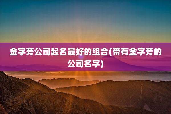 金字旁公司起名最好的组合(带有金字旁的公司名字)