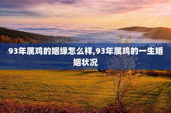 93年属鸡的姻缘怎么样,93年属鸡的一生婚姻状况