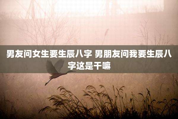 男友问女生要生辰八字 男朋友问我要生辰八字这是干嘛