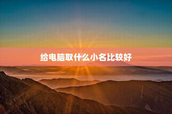 给电脑取什么小名比较好