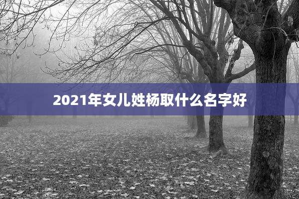 2021年女儿姓杨取什么名字好