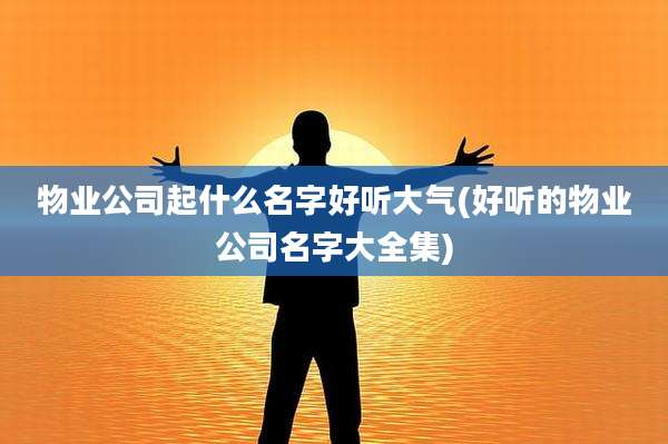 物业公司起什么名字好听大气(好听的物业公司名字大全集)