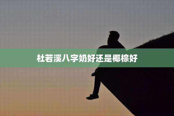 杜若溪八字奶好还是椰棕好