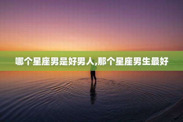 哪个星座男是好男人,那个星座男生最好