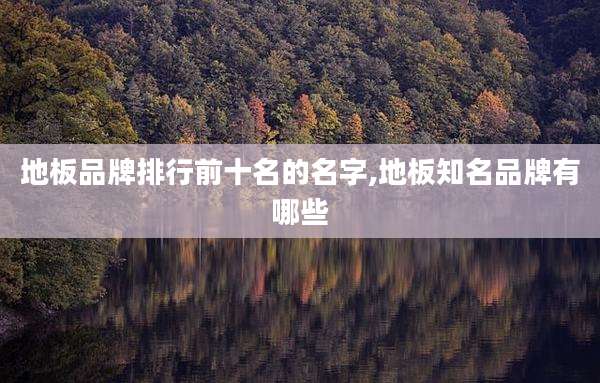 地板品牌排行前十名的名字,地板知名品牌有哪些