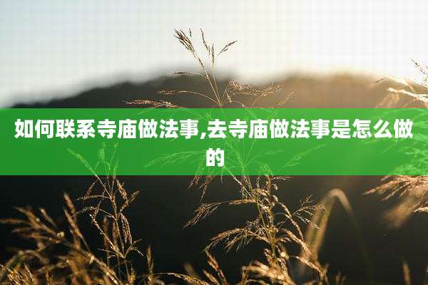 如何联系寺庙做法事,去寺庙做法事是怎么做的