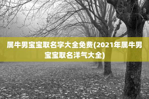 属牛男宝宝取名字大全免费(2021年属牛男宝宝取名洋气大全)