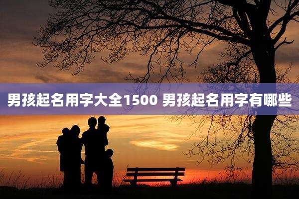 男孩起名用字大全1500 男孩起名用字有哪些