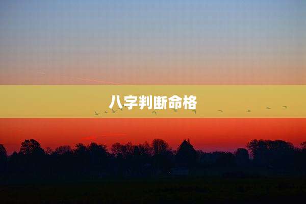 八字判断命格
