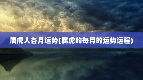 属虎人各月运势(属虎的每月的运势运程)