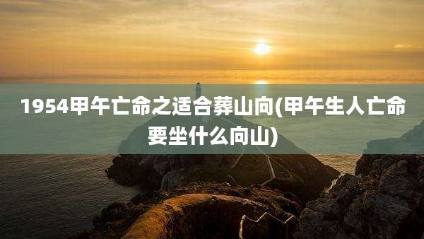 1954甲午亡命之适合葬山向(甲午生人亡命要坐什么向山)