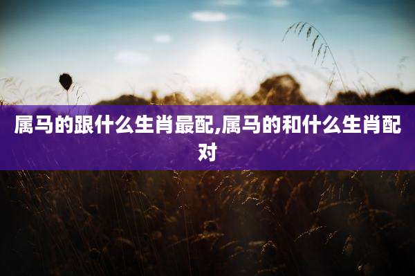 属马的跟什么生肖最配,属马的和什么生肖配对