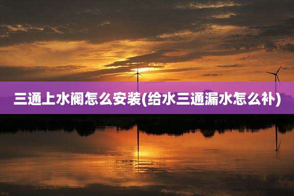 三通上水阀怎么安装(给水三通漏水怎么补)