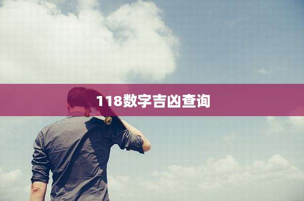 118数字吉凶查询