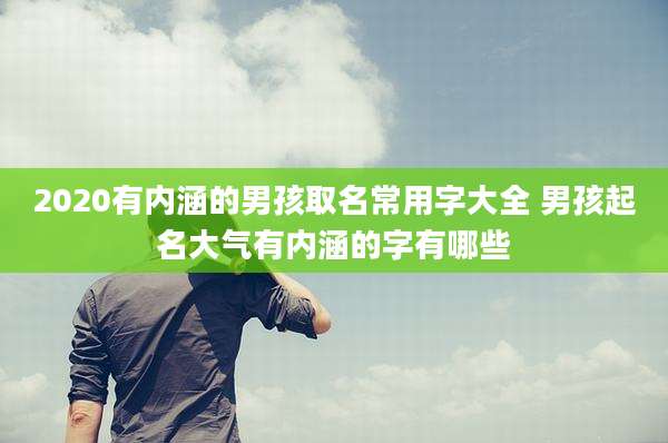 2020有内涵的男孩取名常用字大全 男孩起名大气有内涵的字有哪些