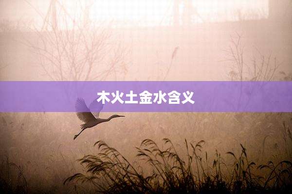 木火土金水含义