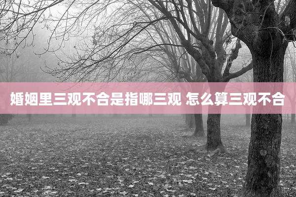 婚姻里三观不合是指哪三观 怎么算三观不合