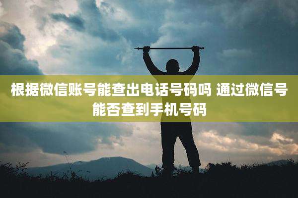 根据微信账号能查出电话号码吗 通过微信号能否查到手机号码