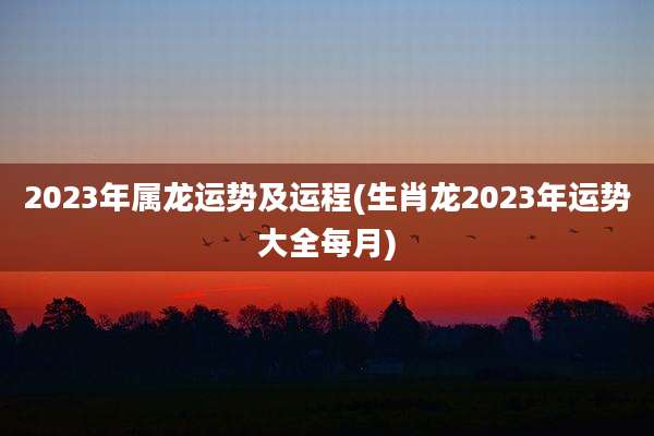2023年属龙运势及运程(生肖龙2023年运势大全每月)
