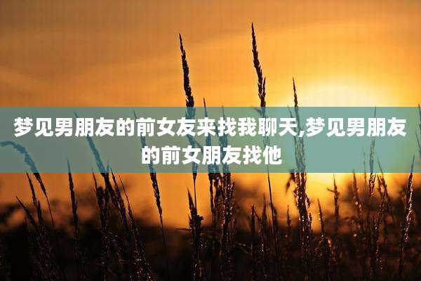 梦见男朋友的前女友来找我聊天,梦见男朋友的前女朋友找他