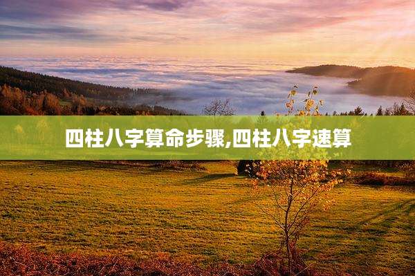 四柱八字算命步骤,四柱八字速算